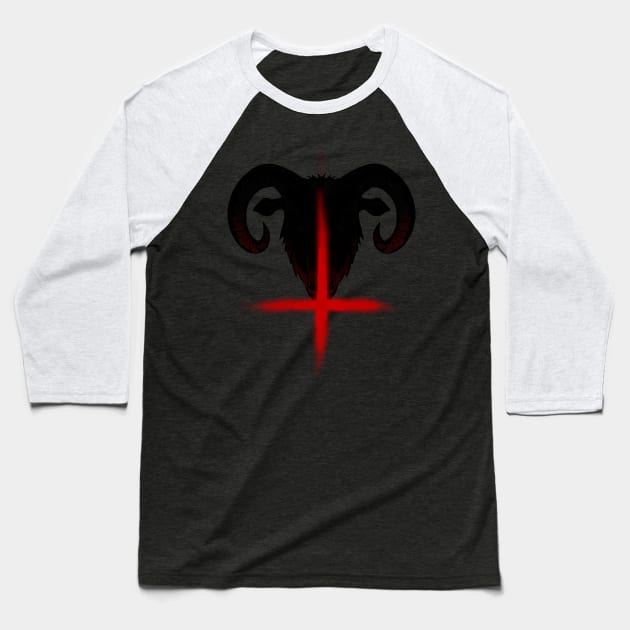 Red crucifix - baphomet Baseball T-Shirt by wet_chicken_lip